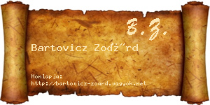 Bartovicz Zoárd névjegykártya